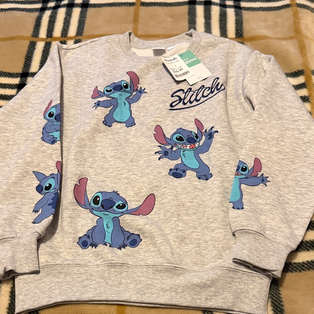 Disney Gray Sweatshirt with Stitch Design